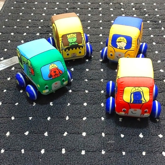 Melissa & Doug Pull-Back Construction Vehicles•Soft Baby Toy•Set of 4 - Picture 2 of 12